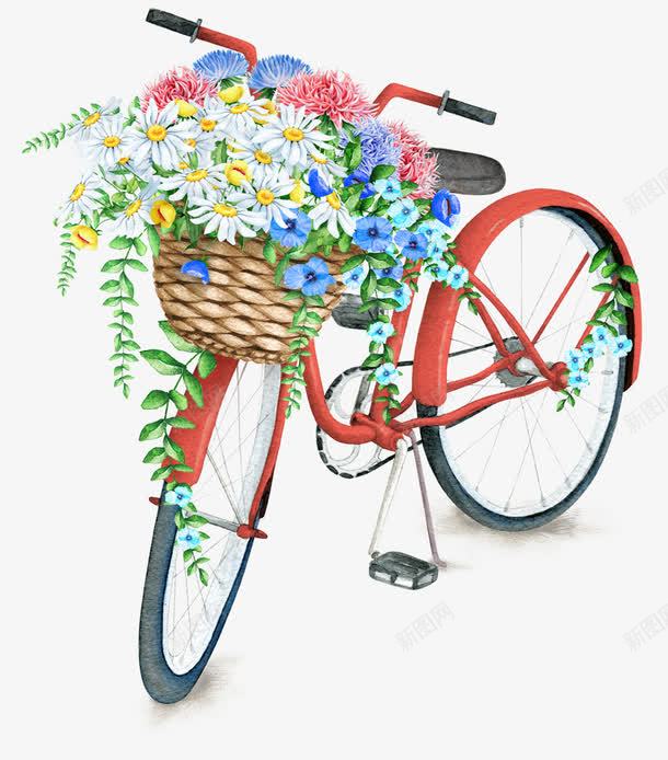 精美花篮自行车png免抠素材_新图网 https://ixintu.com 清新 精美花篮 自行车 花卉花篮 花篮 装饰