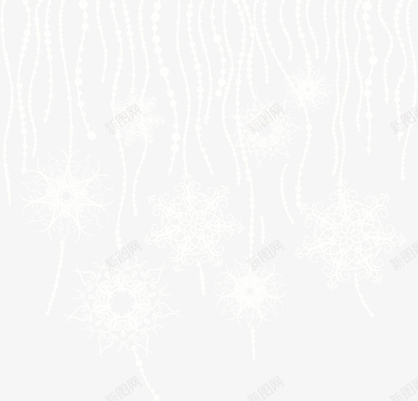 线与雪花漂浮png免抠素材_新图网 https://ixintu.com 漂浮 素材 线 雪花