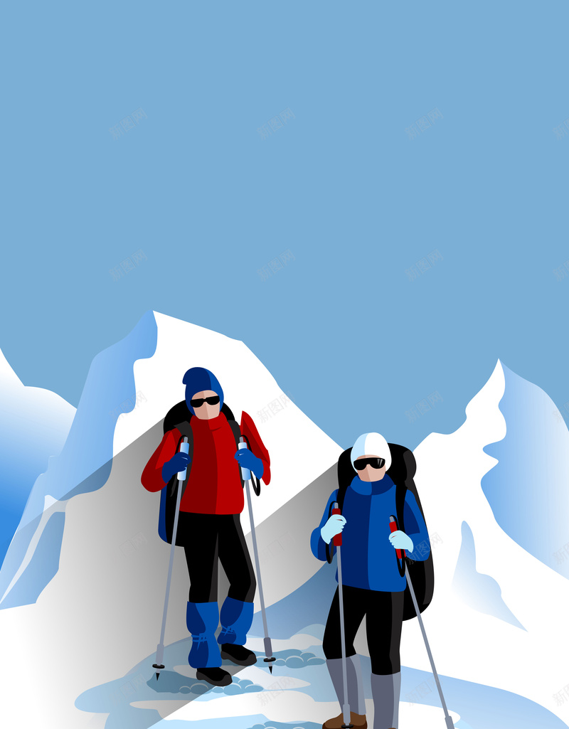 矢量简约扁平手绘登山爬山背景ai设计背景_新图网 https://ixintu.com 冬季 扁平化 手绘 极限运动 海报 爬山 登山 登山运动 登雪山 简约 翻越雪山 背景 雪山 矢量图