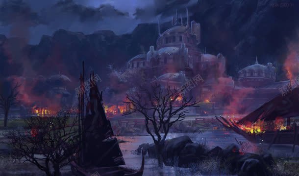 燃烧的城市夜景插画jpg设计背景_新图网 https://ixintu.com 城市 夜景 插画 燃烧