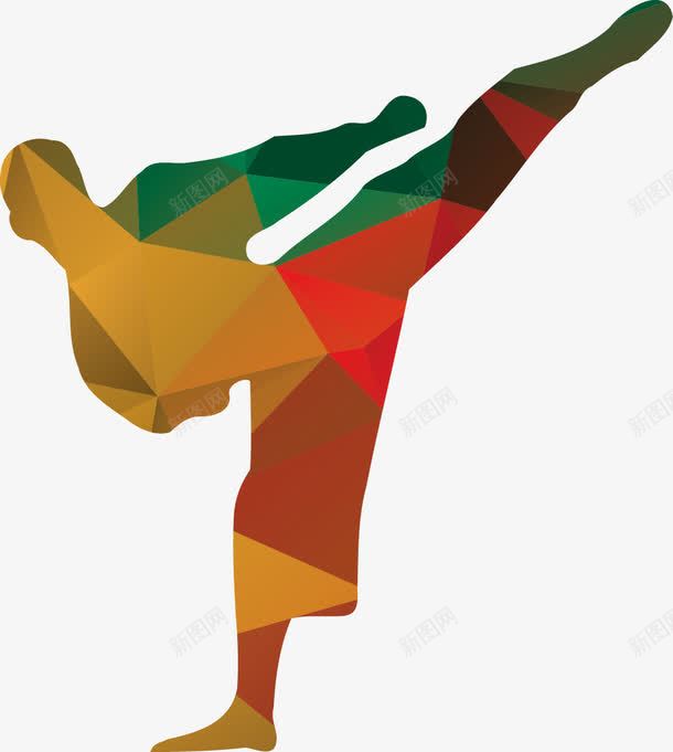多边形组成的武术艺术png免抠素材_新图网 https://ixintu.com 多边形 武术 武者