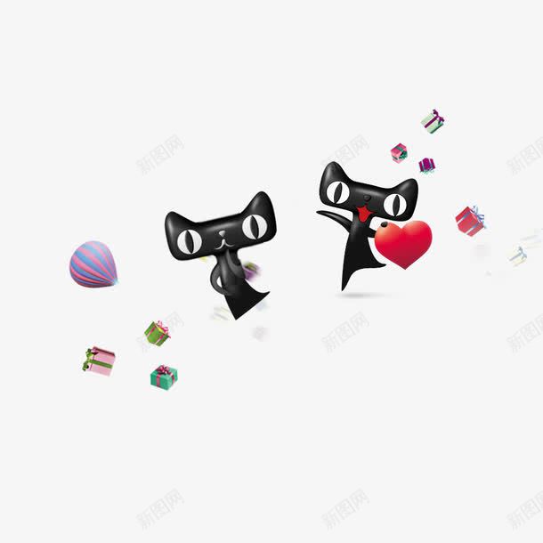 天猫标志png免抠素材_新图网 https://ixintu.com 卡通 热气球 黑色
