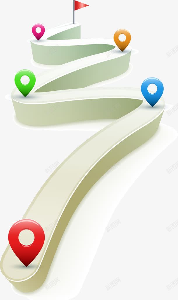 道路矢量图eps免抠素材_新图网 https://ixintu.com 终点 起点 路程 道路 矢量图