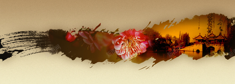 桥江南风景中国风水墨背景bannerpsd设计背景_新图网 https://ixintu.com banner 中国风 桥 水墨 江南 海报banner 背景 风景