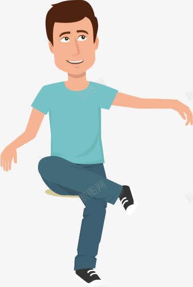 坐姿男子卡通男子png免抠素材_新图网 https://ixintu.com 卡通 坐姿 男子