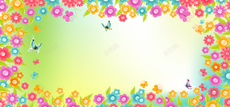 淘宝梦幻草绿色背景矢量图ai设计背景_新图网 https://ixintu.com 促销背景 内衣海报 化妆品 卡通小草 壁纸 手绘花草 春天吊旗 春季 百花盛开 蝴蝶 矢量图