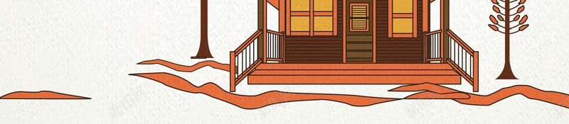 矢量简约扁平秋日意境ai设计背景_新图网 https://ixintu.com 小屋 意境 扁平 树木 矢量 秋天 秋日 简约 红日 矢量图