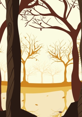 扁平化树木背景装饰矢量图背景