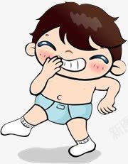 偷笑小男孩psd免抠素材_新图网 https://ixintu.com 卡通