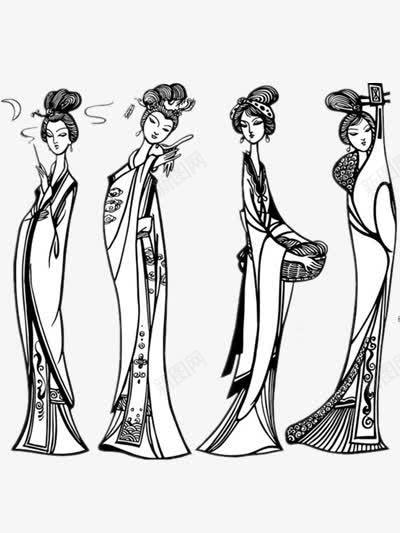 四大美人png免抠素材_新图网 https://ixintu.com 古典美人 手绘美人 中国古典美人