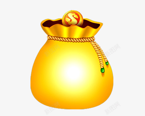 黄色福袋png免抠素材_新图网 https://ixintu.com 福 福袋 钱袋 黄色