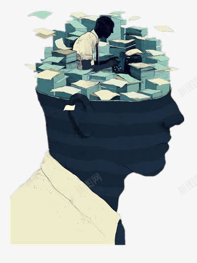 知识与大脑png免抠素材_新图网 https://ixintu.com 书籍 大脑 知识