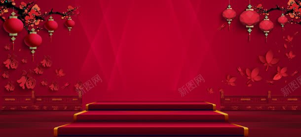 中国风式的喜庆海报jpg设计背景_新图网 https://ixintu.com 喜庆 国风 海报