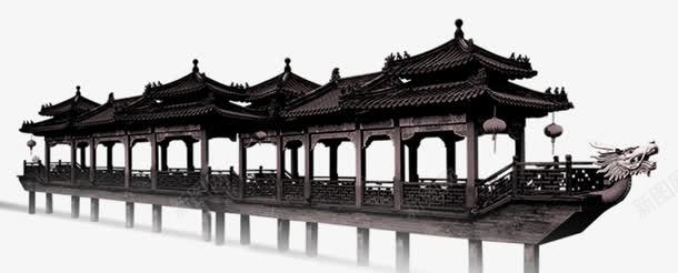 游戏建筑png免抠素材_新图网 https://ixintu.com 廊桥 建筑 桥 褐色
