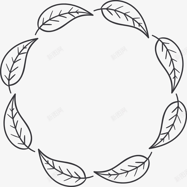 简笔画树叶矢量图图标eps_新图网 https://ixintu.com 树叶 树叶圈 矢量图 矢量素材 简笔画 简笔画五官素材