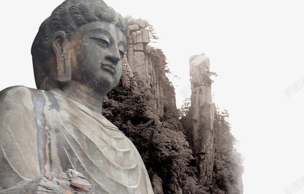 中国风佛像png免抠素材_新图网 https://ixintu.com 中国风 佛像 山 风景