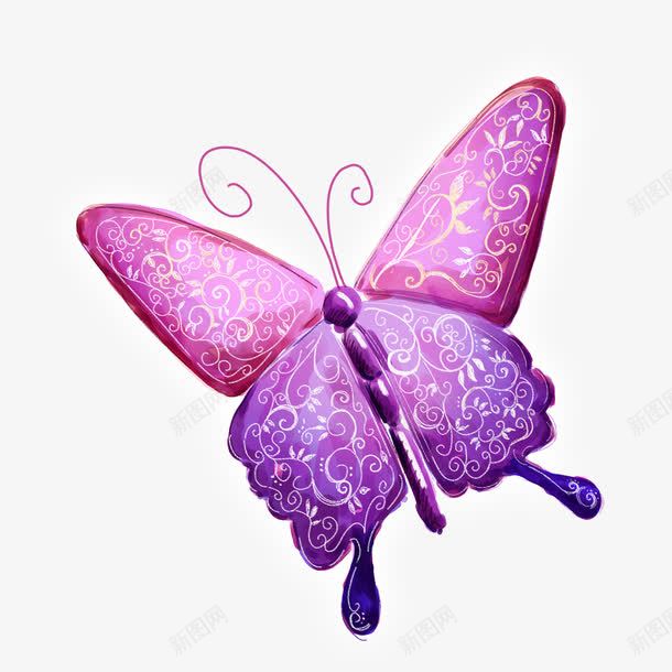 紫色的电脑蝴蝶绣花png免抠素材_新图网 https://ixintu.com 紫色 紫色蝴蝶 绣花 绣花图片 蝴蝶 蝴蝶紫色