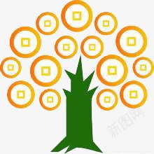 摇钱树png免抠素材_新图网 https://ixintu.com 树 绿色 装饰图案 金币树 金钱 铜钱