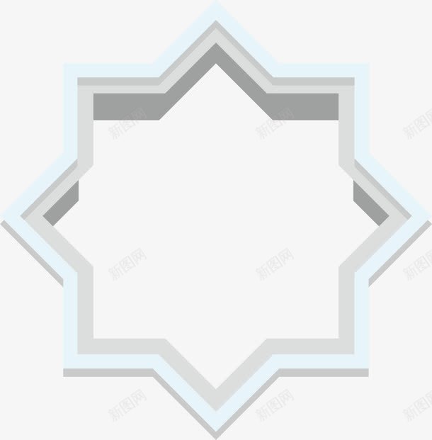 简约立体多边形边框png免抠素材_新图网 https://ixintu.com 免费 多边形 星形边框 框子 边框