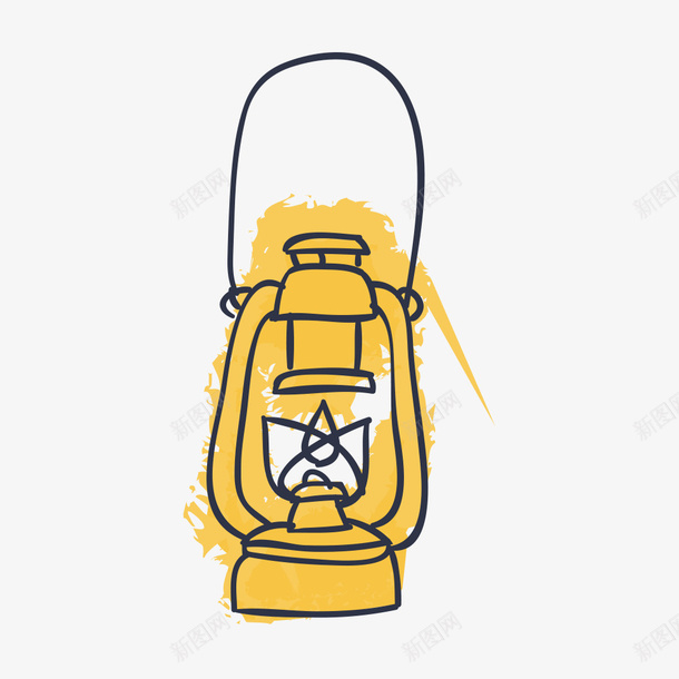 简笔提灯png免抠素材_新图网 https://ixintu.com 一盏 卡通 手绘 提灯 简图 简笔 黄色 黑色