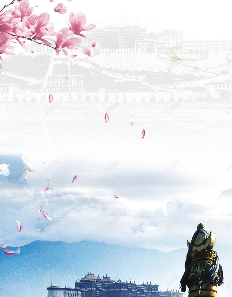 粉色水墨风国庆公司布达拉宫佛教旅游psd设计背景_新图网 https://ixintu.com 中华人民共和国西藏自治区 中国西藏 国外旅游 国庆出游 国庆节 旅游 旅行 环球旅游 背景图 西藏 西藏旅游 西藏游 达拉宫