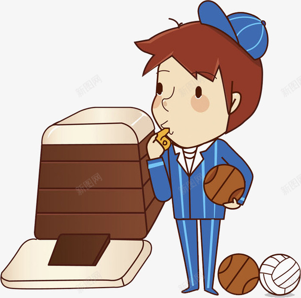 排球裁判员png免抠素材_新图网 https://ixintu.com 人物画 卡通人物 卡通手绘 排球裁判员 水彩画 装饰图案