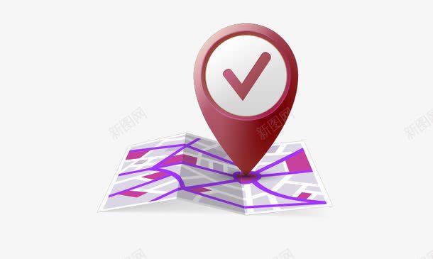 定位标识和地图图标png_新图网 https://ixintu.com 免抠图 地图 定位标志 素材 红色
