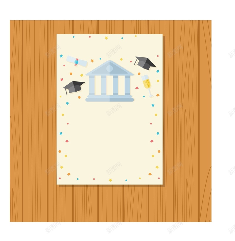 毕业海报背景矢量图ai设计背景_新图网 https://ixintu.com 几何 学士帽 扁平 渐变 矢量图