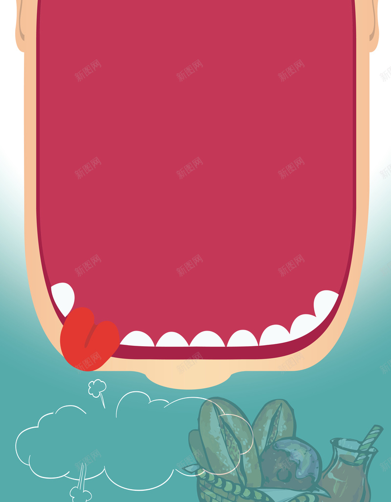 卡通大嘴巴人物美食节海报背景矢量图ai设计背景_新图网 https://ixintu.com 人物素材 卡通 卡通素材 嘴巴 手绘 海报卡通 童趣 素材 素材海报 美食节 背景 矢量图