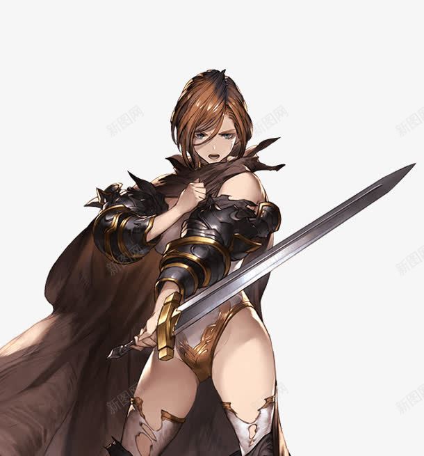 手绘黑骑士女子png免抠素材_新图网 https://ixintu.com 女子 手绘 黑骑士