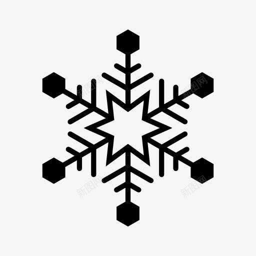 六角雪花符号图标png_新图网 https://ixintu.com 雪花