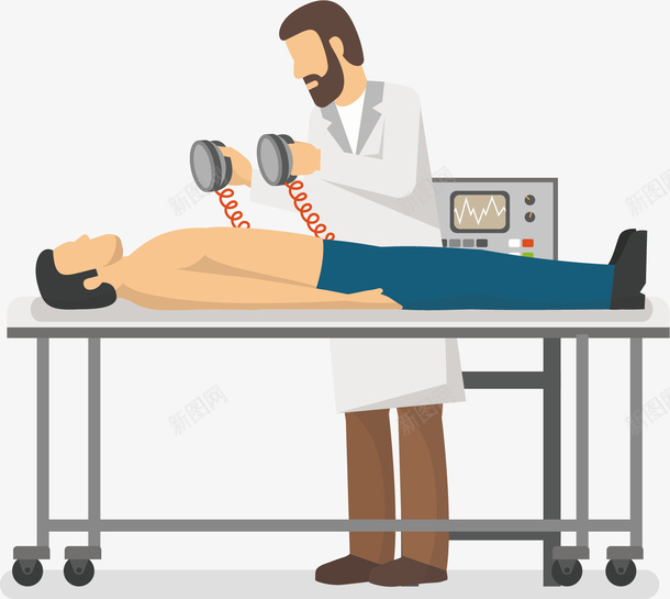 手绘医患急救治疗png免抠素材_新图网 https://ixintu.com 医患 彩色图 急救 手绘图 漫画图