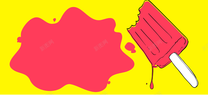 手绘夏季销售banner矢量图ai设计背景_新图网 https://ixintu.com 冰淇淋 冷饮 卡通 夏季背景 手绘 手绘banner 海报banner 童趣 简约 红色 黄色 矢量图