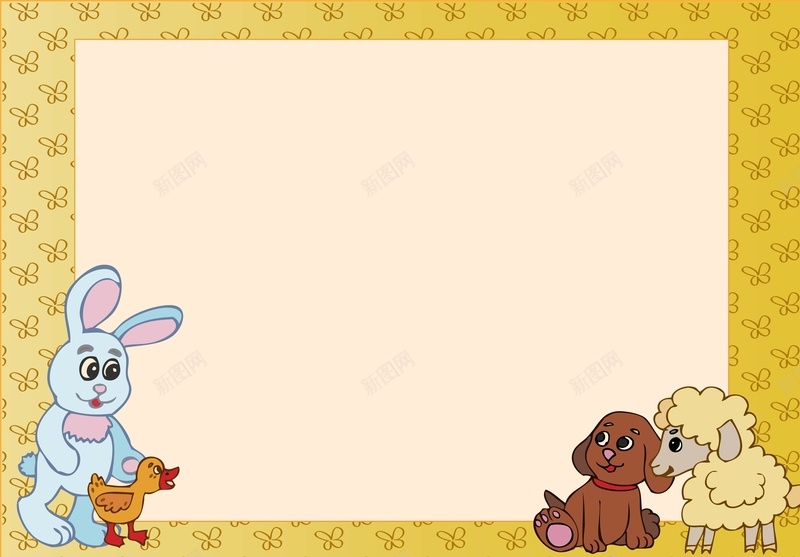 矢量卡通幼儿教育展板背景ai设计背景_新图网 https://ixintu.com 儿童 卡通 小动物 展板 幼儿 手绘 教育 橙色 矢量 童趣 背景 矢量图
