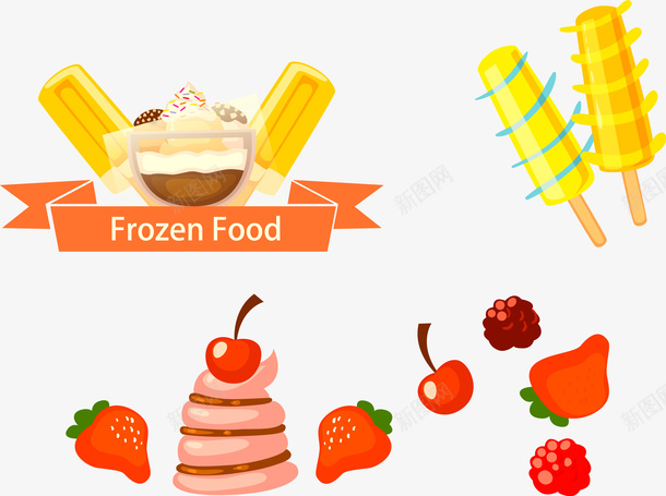 卡通美食冰淇淋雪糕水果矢量图ai免抠素材_新图网 https://ixintu.com 冰淇淋美食 卡通美食 水果卡通 矢量素材 美食 美食卡通 美食水果 雪糕 矢量图