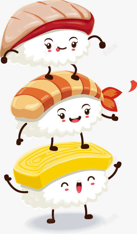 卡通寿司可爱矢量图eps免抠素材_新图网 https://ixintu.com 卡通可爱 卡通寿司 可爱卡通 寿司 设计 矢量图