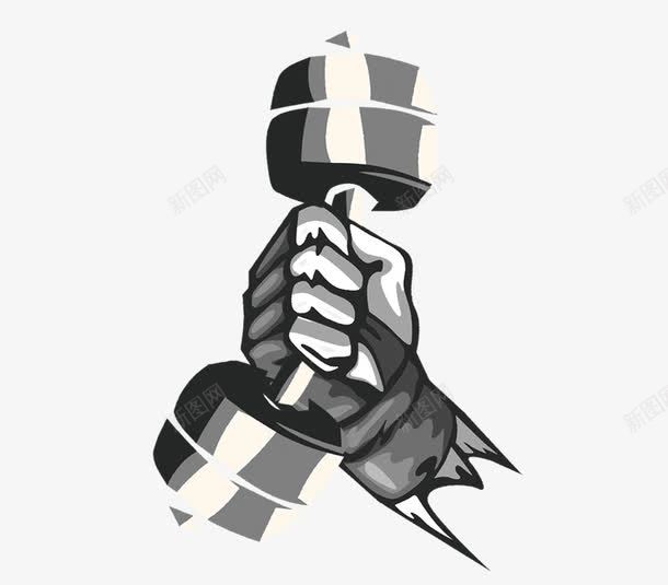 手拿哑铃png免抠素材_新图网 https://ixintu.com 健美 健身 创意插画 卡通 哑铃 运动 锻炼