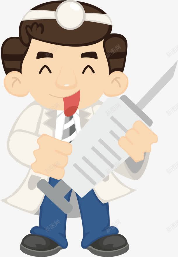 拿针管的医生png免抠素材_新图网 https://ixintu.com 医生 大笑的 就医 帅气的 打针 治病 疫苗打针 病人看诊 诊断 针管