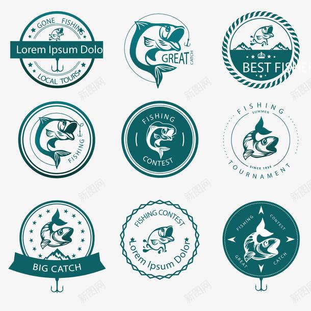 钓鱼商标矢量图图标ai_新图网 https://ixintu.com LOGO 牌子 蓝色 钓鱼 矢量图