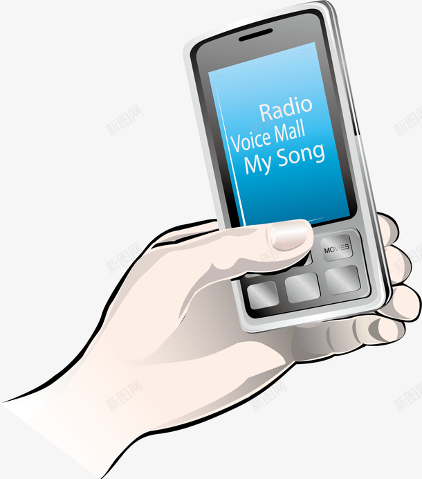 手拿手机矢量图图标ai_新图网 https://ixintu.com 录音 录音ico 录音icon 录音图标 录音棚 录音设备 手掌 手机 矢量图