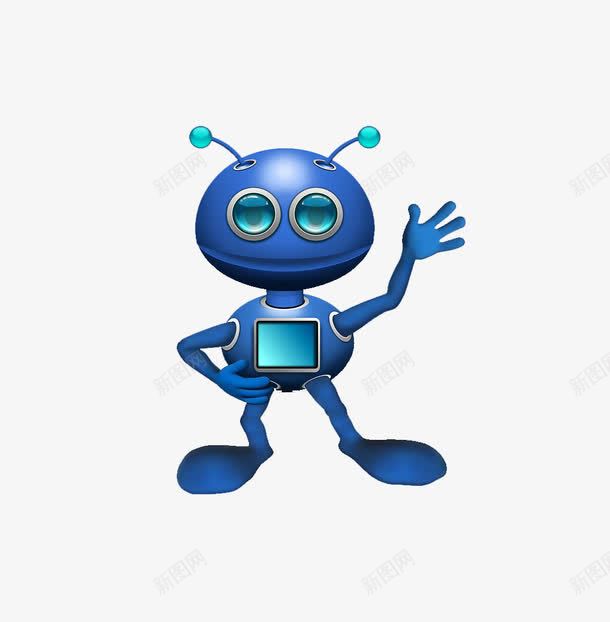卡通蓝色外星人机器人png免抠素材_新图网 https://ixintu.com 卡通 外星人 机器人 蓝色