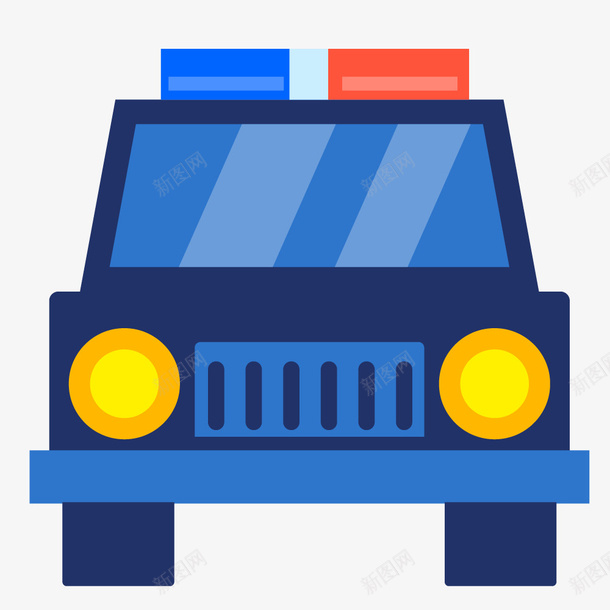 蓝色警车手绘简图png免抠素材_新图网 https://ixintu.com 手绘图 汽车 犯罪人员 警察 警灯 警笛 警车