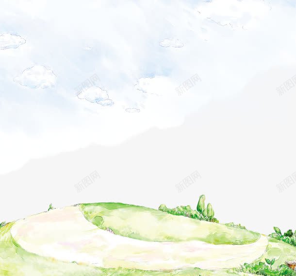 插画蓝天和山坡背景png免抠素材_新图网 https://ixintu.com 山坡 插画 素材 素材背景 背景 背景素材 背景蓝天 蓝天 蓝天插画 蓝天背景