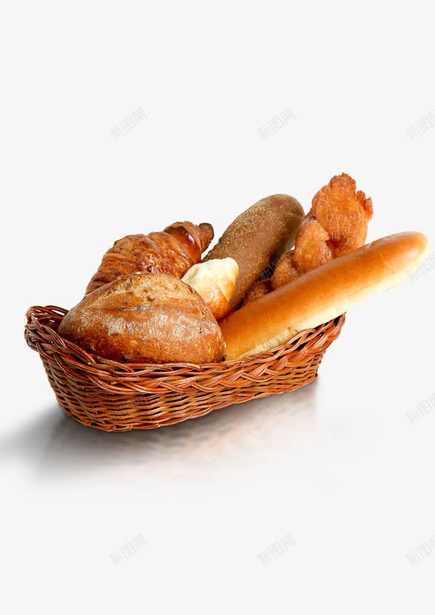 一篮面包png免抠素材_新图网 https://ixintu.com 卡通 手绘 木棍面包 点心 简图 篮子 编织物