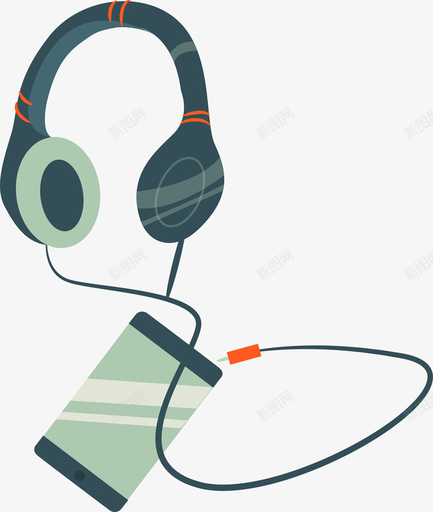 MP3音乐耳机png免抠素材_新图网 https://ixintu.com MP3 卡通 扁平化 矢量图案 耳机 音乐