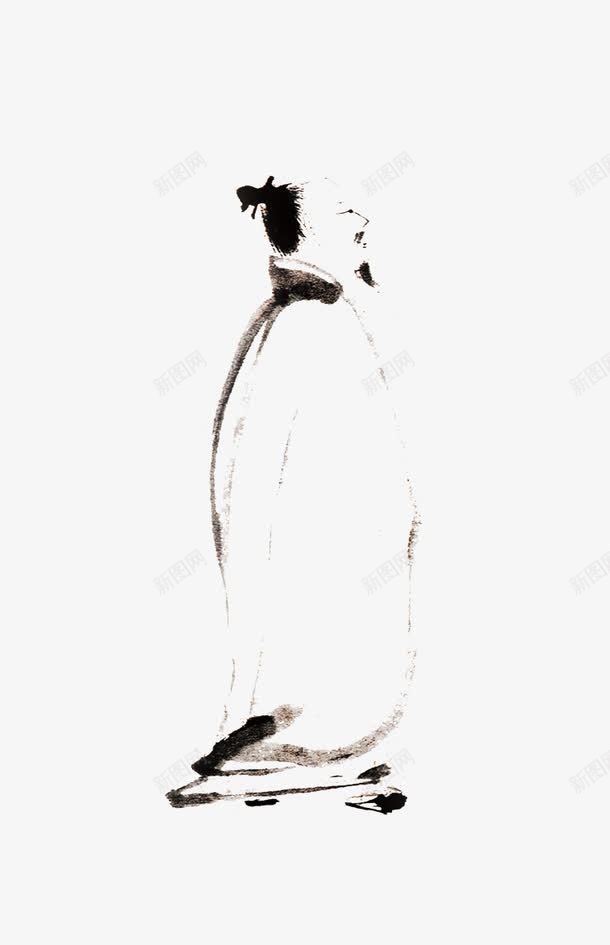 水墨人物png免抠素材_新图网 https://ixintu.com 人物画 水墨 黑白