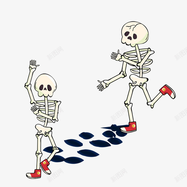 万圣节骷髅人psd设计背景_新图网 https://ixintu.com 万圣节 人 走路的骷髅人 路 骷髅