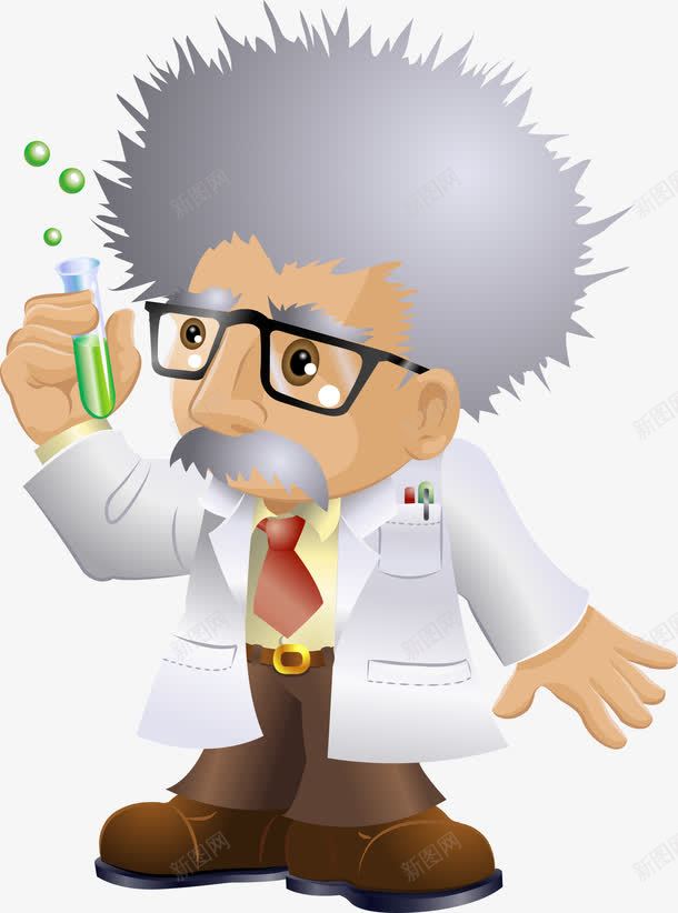 老博士png免抠素材_新图网 https://ixintu.com 白发老博士 矢量博士 矢量科学家 科学家 老博士