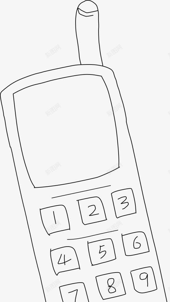 手绘手机png免抠素材_新图网 https://ixintu.com 聊天 通讯 通话