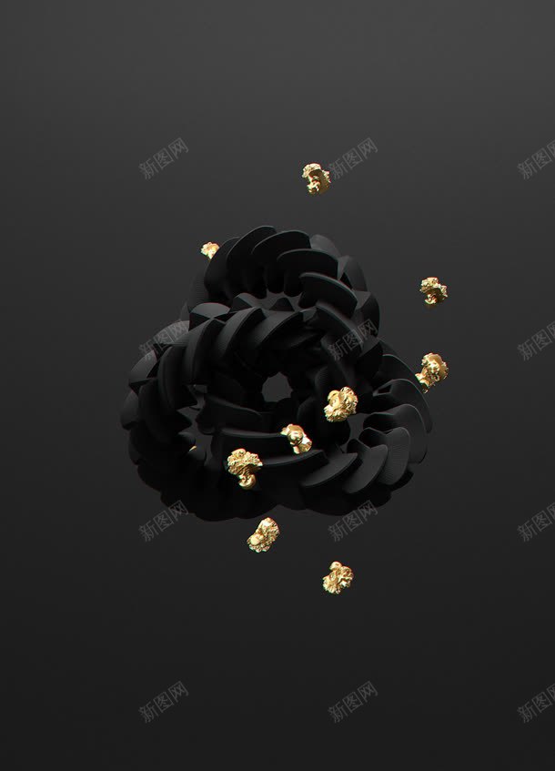 黑色商务金色花朵海报jpg设计背景_新图网 https://ixintu.com 商务 海报 花朵 金色 黑色